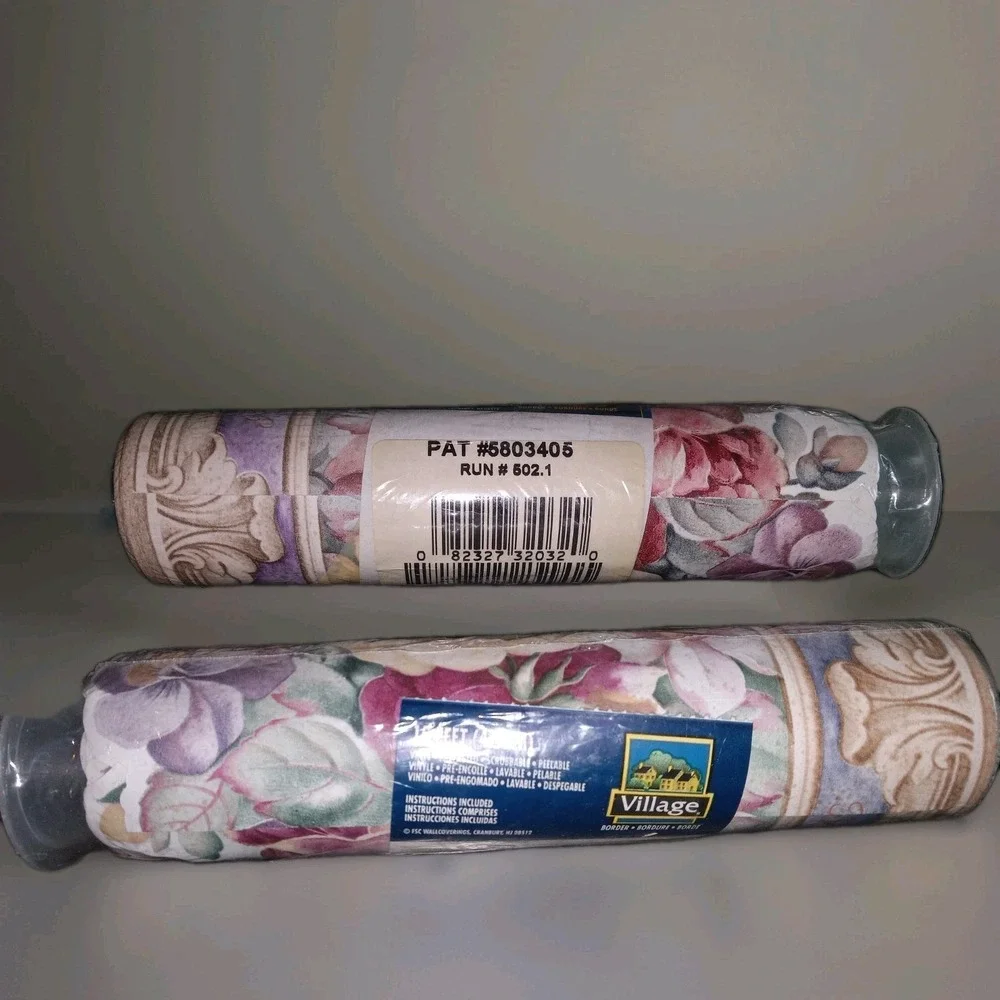 LOT OF 2 Village Floral Wallpaper Border 15‎ Feet 5803405 New Cottagecore Granny